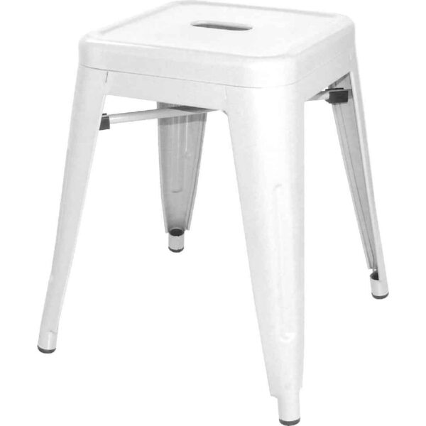 Bolero Bistro Steel Low Stool White (Pack of 4) - Image 2