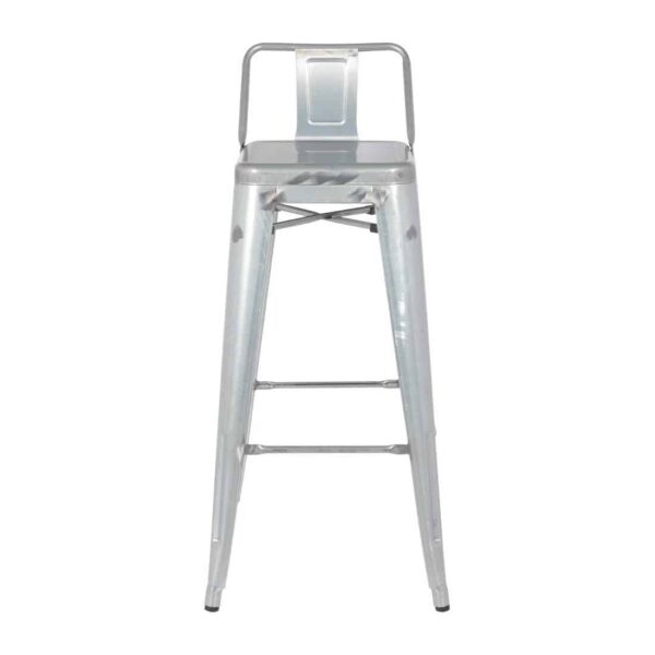 Bolero Bistro Galvanised Steel High Stool with Backrest (Pack of 4) - Image 4