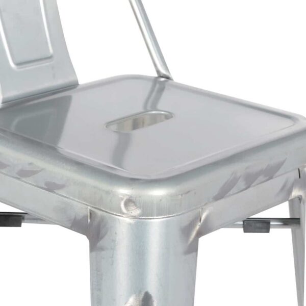 Bolero Bistro Galvanised Steel High Stool with Backrest (Pack of 4) - Image 5