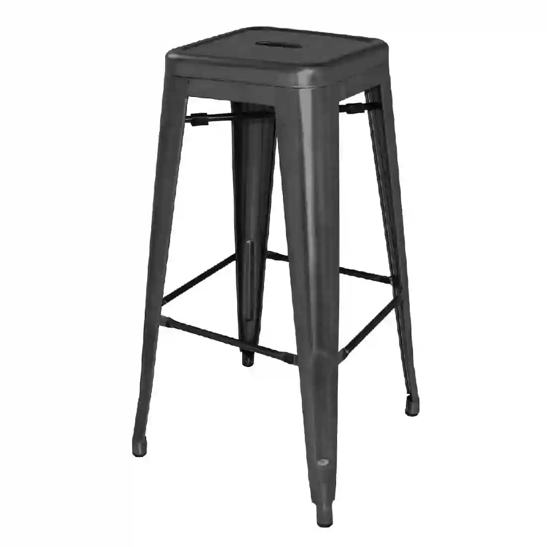 Bolero Bistro Steel High Stool Black (Pack of 4) - Image 1