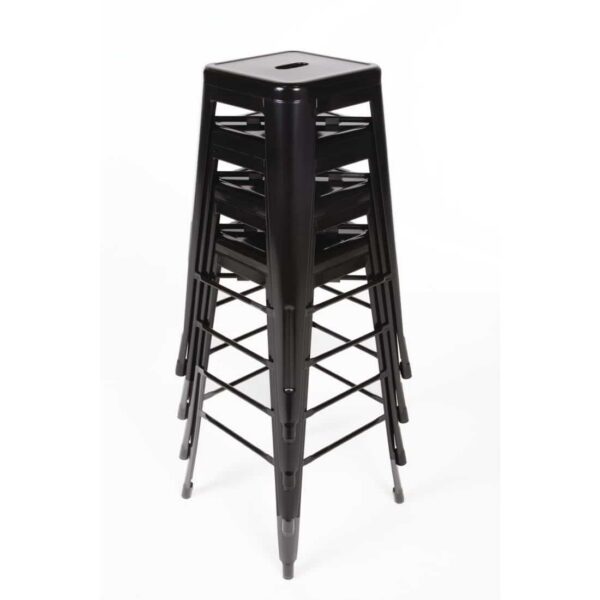 Bolero Bistro Steel High Stool Black (Pack of 4) - Image 8