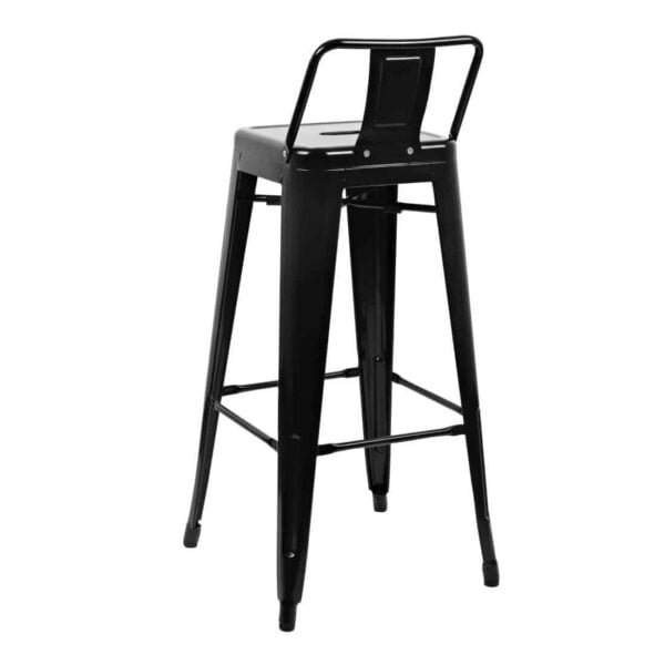 Bolero Bistro Steel High Stool with Backrest Black (Pack of 4) - Image 5