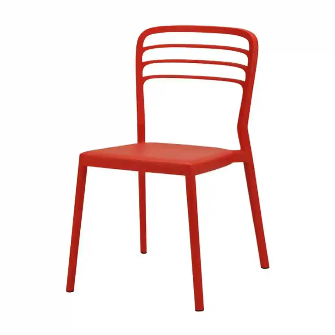 Newquay Ocean Plastic Outdoor Chair in Red (Pack of 4) - Image 1