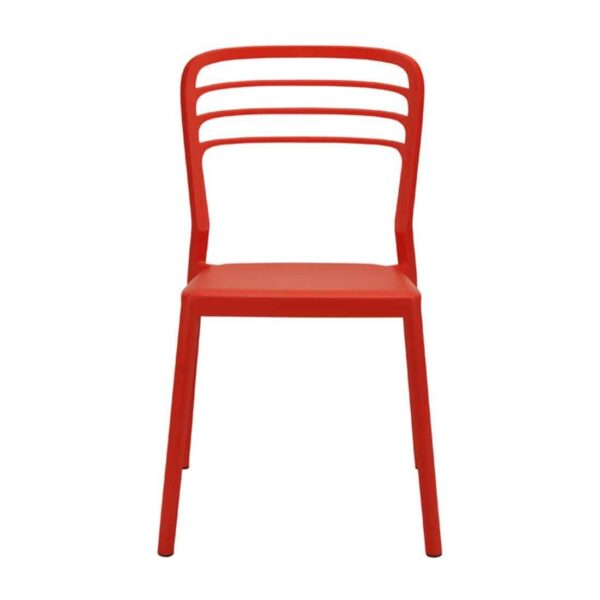Newquay Ocean Plastic Outdoor Chair in Red (Pack of 4) - Image 2