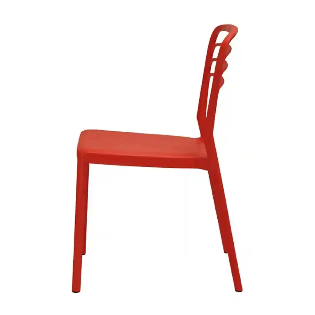 Newquay Ocean Plastic Outdoor Chair in Red (Pack of 4) - Image 3