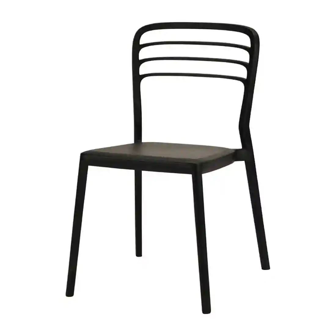 Newquay Ocean Plastic Outdoor Chair in Black (Pack of 4) - Image 1