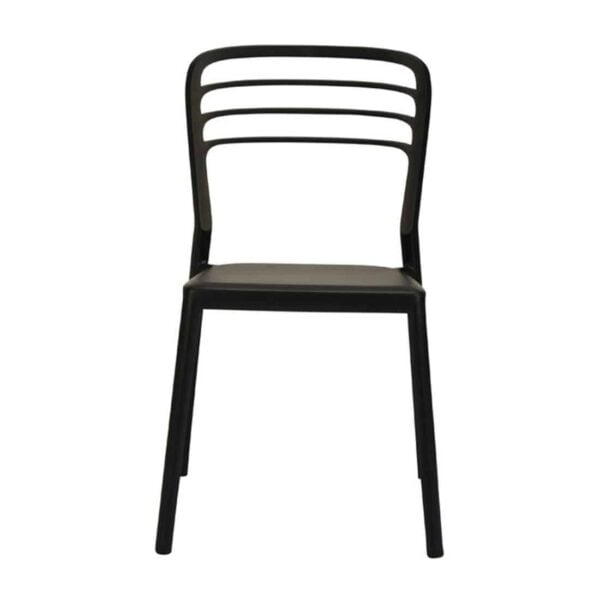 Newquay Ocean Plastic Outdoor Chair in Black (Pack of 4) - Image 3