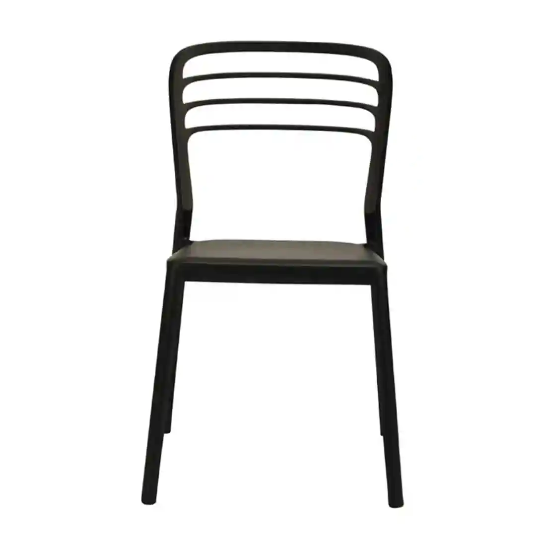 Newquay Ocean Plastic Outdoor Chair in Black (Pack of 4) - Image 2