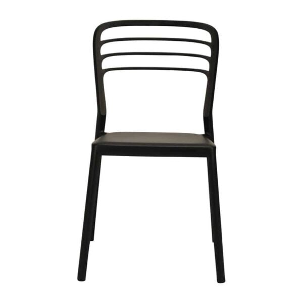 Newquay Ocean Plastic Outdoor Chair in Black (Pack of 4) - Image 4