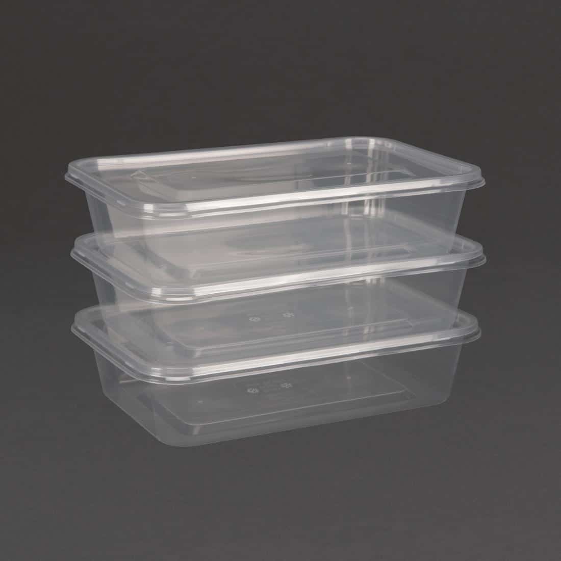 Fiesta Recyclable Plastic Microwavable Containers with Lid Small 500ml (Pack of 250) - Image 5