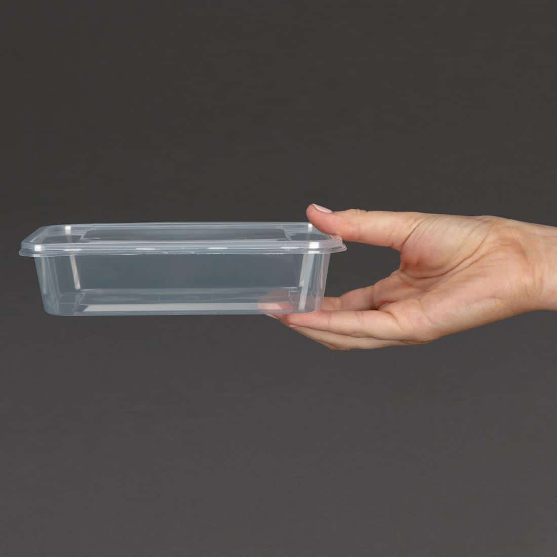 Fiesta Recyclable Plastic Microwavable Containers with Lid Small 500ml (Pack of 250) - Image 6
