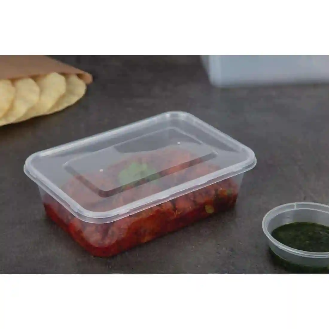 Fiesta Recyclable Plastic Microwavable Containers with Lid Medium 650ml (Pack of 250) - Image 4