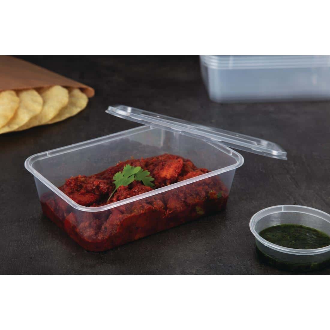 Fiesta Recyclable Plastic Microwavable Containers with Lid Medium 650ml (Pack of 250) - Image 6