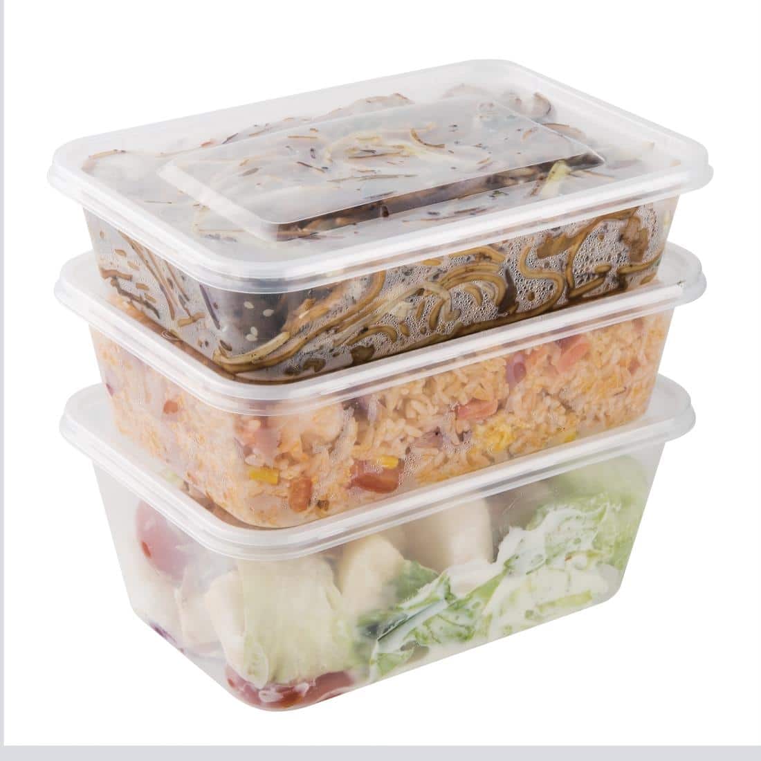 Fiesta Recyclable Plastic Microwavable Containers with Lid Medium 650ml (Pack of 250) - Image 7