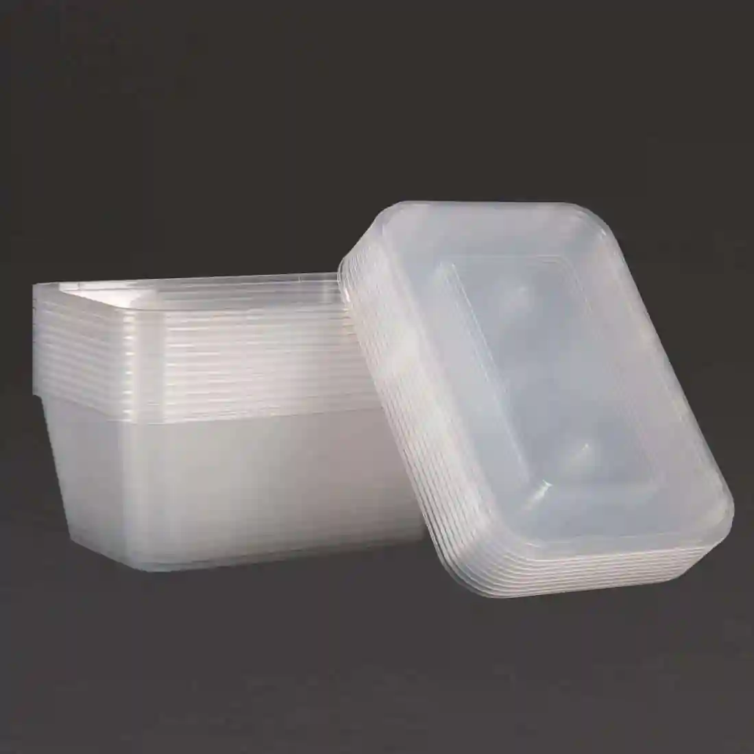 Fiesta Recyclable Plastic Microwavable Containers with Lid Large 1000ml (Pack of 250) - Image 2