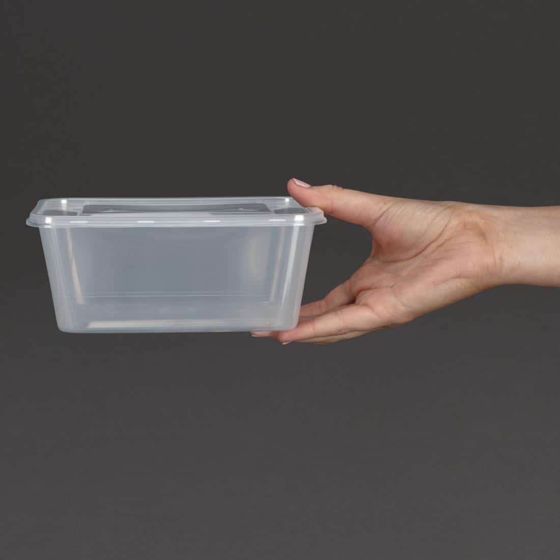 Fiesta Recyclable Plastic Microwavable Containers with Lid Large 1000ml (Pack of 250) - Image 4