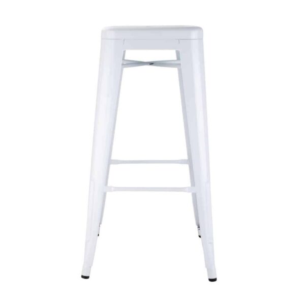 Bolero Bistro Galvanised Steel High Stools White (Pack of 4) - Image 3