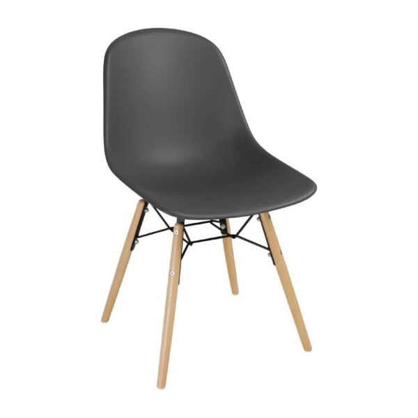 Bolero Arlo PP Moulded Side Chair Charcoal with Spindle Legs (Pack of 2) - Image 2