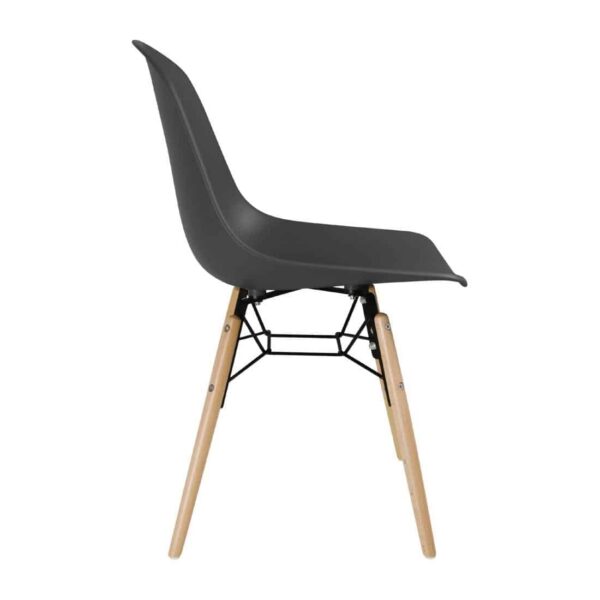 Bolero Arlo PP Moulded Side Chair Charcoal with Spindle Legs (Pack of 2) - Image 3