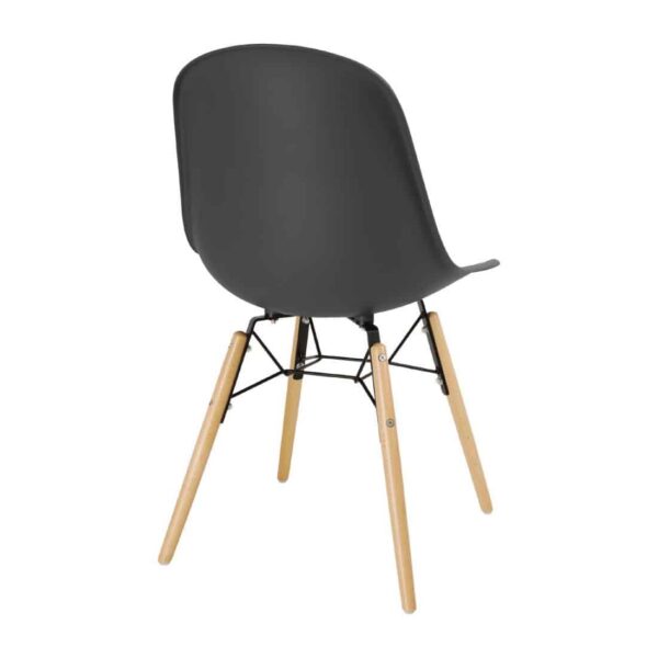 Bolero Arlo PP Moulded Side Chair Charcoal with Spindle Legs (Pack of 2) - Image 4