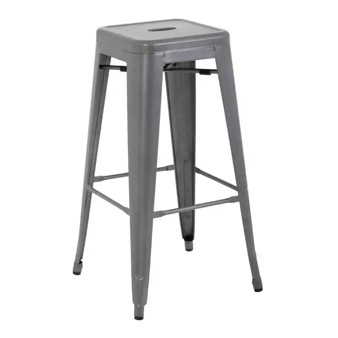 Bolero Bistro Steel High Stool Gun Metal (Pack of 4) - Image 1