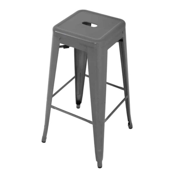 Bolero Bistro Steel High Stool Gun Metal (Pack of 4) - Image 3