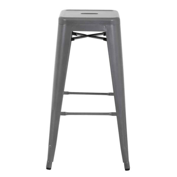 Bolero Bistro Steel High Stool Gun Metal (Pack of 4) - Image 4