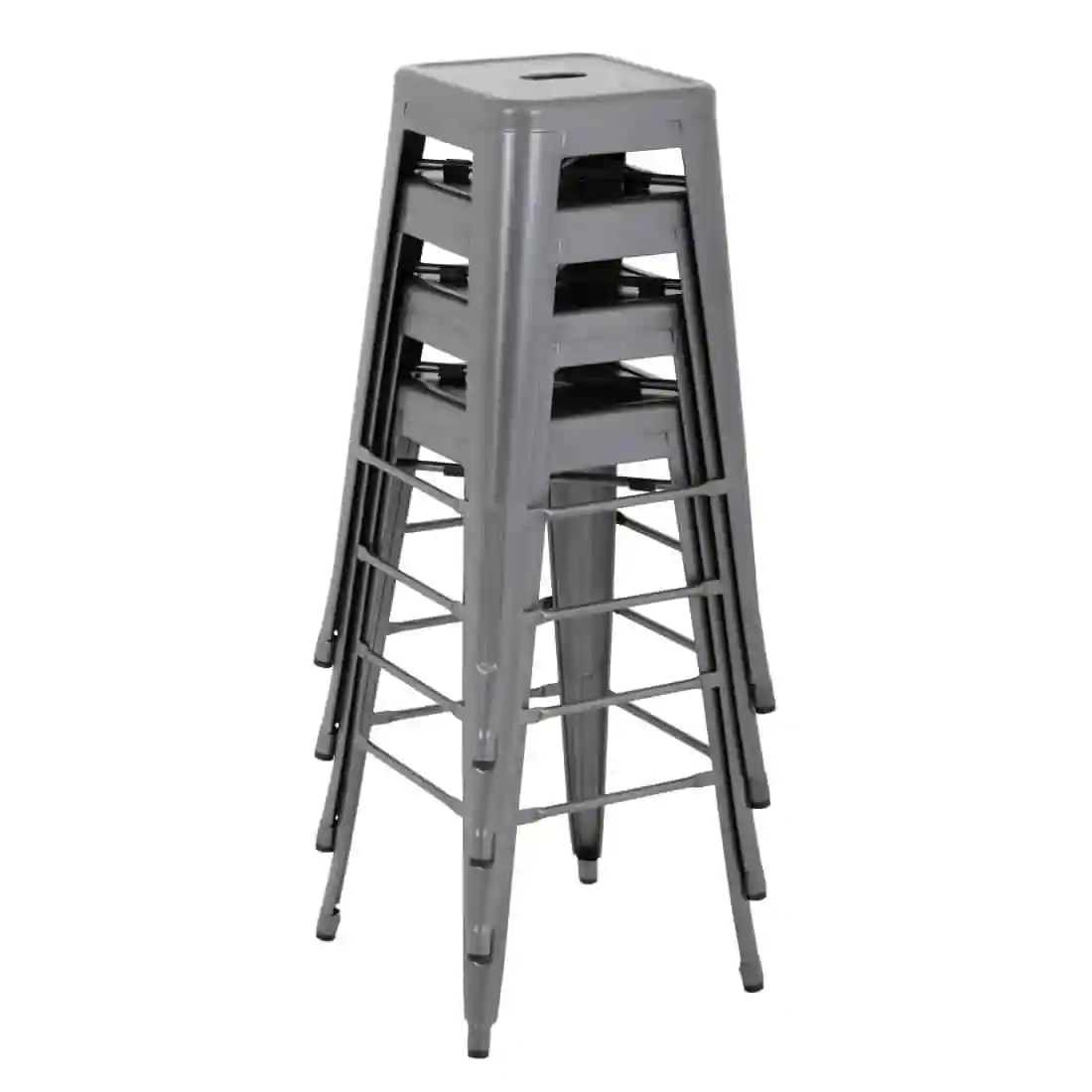 Bolero Bistro Steel High Stool Gun Metal (Pack of 4) - Image 7