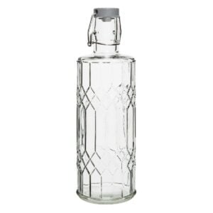Olympia Geo Glass Water Bottle with Stopper 1Ltr (6 pack)
