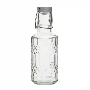 Olympia Geo Glass Water Bottle with Stopper 380ml (6 pack)