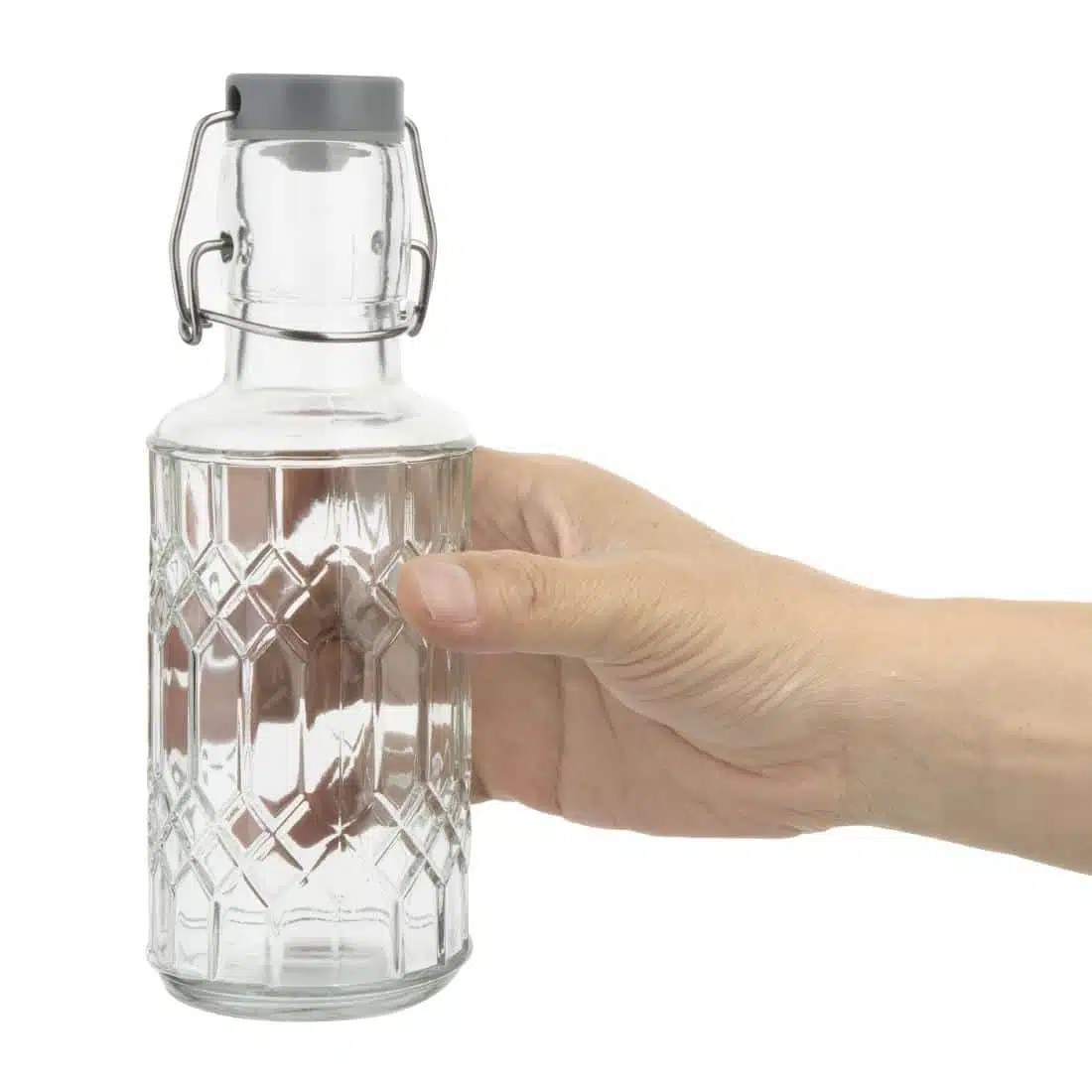 Olympia Geo Glass Water Bottle with Stopper 380ml (6 pack) - Image 4