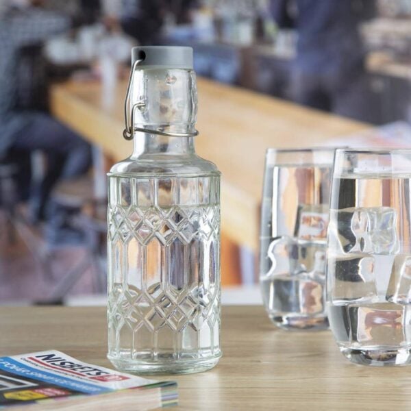 Olympia Geo Glass Water Bottle with Stopper 380ml (6 pack) - Image 6