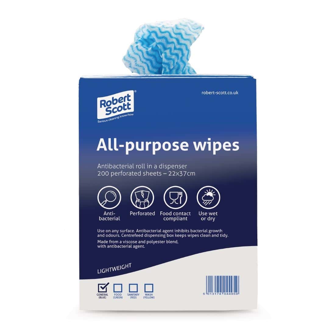 Robert Scott All-Purpose Antibacterial Cleaning Cloths Blue (Pack of 200) - Image 3