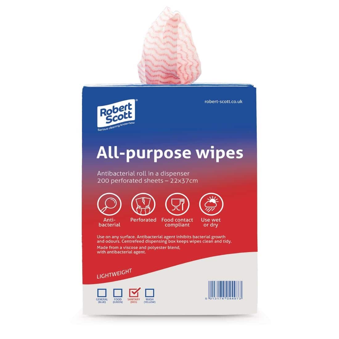 Robert Scott All-Purpose Antibacterial Cleaning Cloths Red (Pack of 200) - Image 4