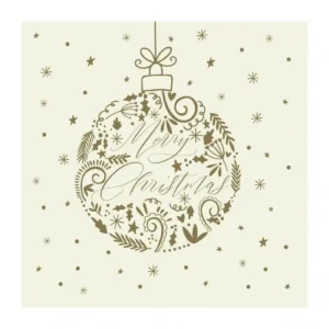 Swantex Tis The Season Dinner Napkin 3Ply 1/4Fold - 400x400mm (Pack 600)