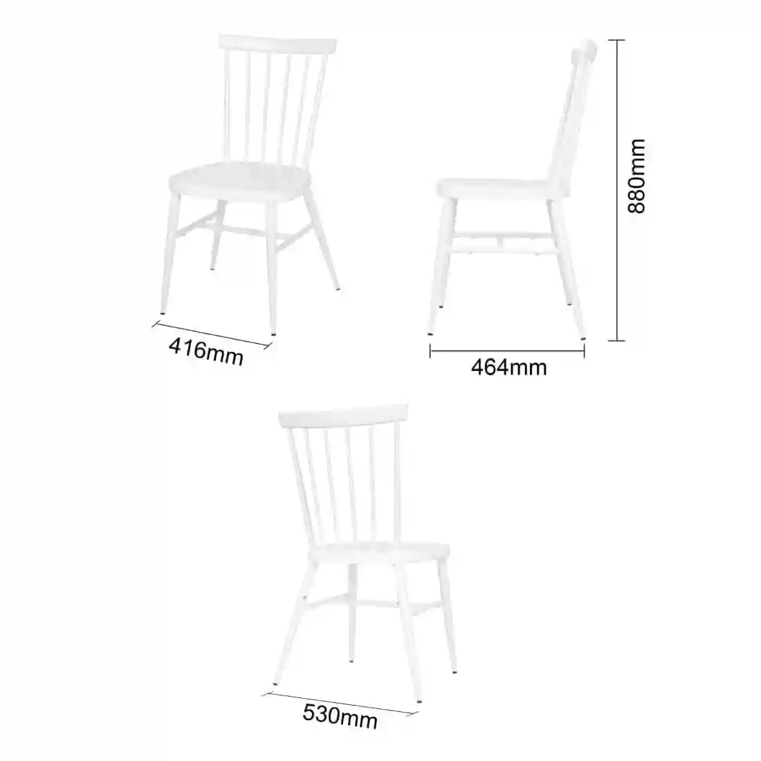 Bolero Windsor Aluminium White Chairs White (Pack of 4) - Image 5