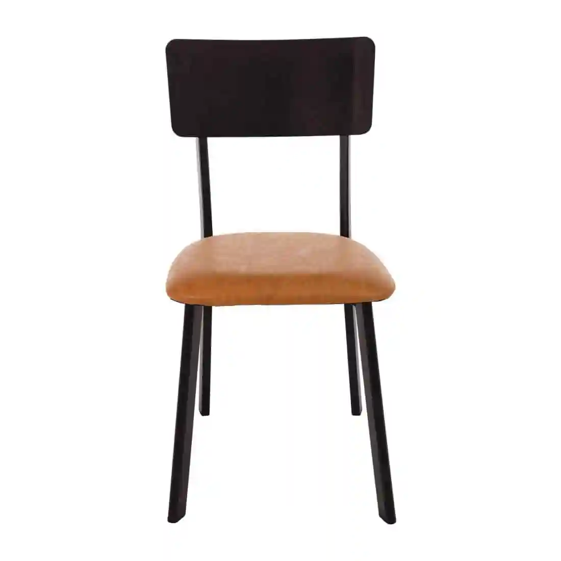 Bolero Metal & PU Side Chair Vintage Camel (Pack 4) - Image 1