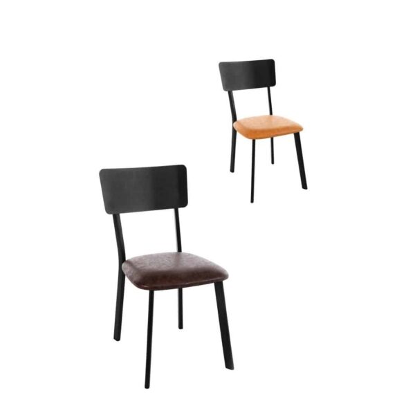 Bolero Metal & PU Side Chair Vintage Camel (Pack 4) - Image 3