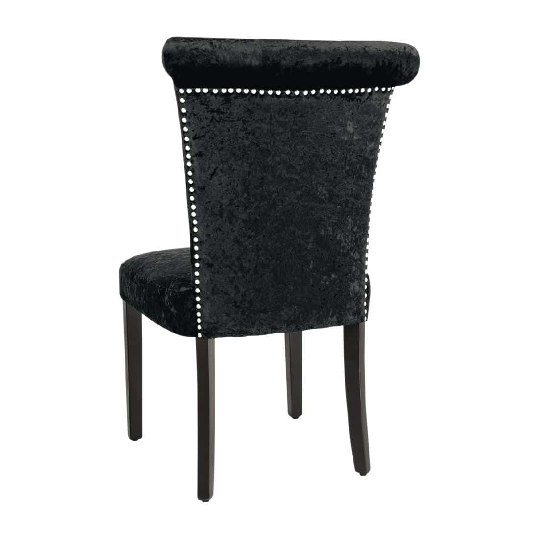 Bolero Black Crushed Velvet Dining Chair (Pack of 2) - Image 4