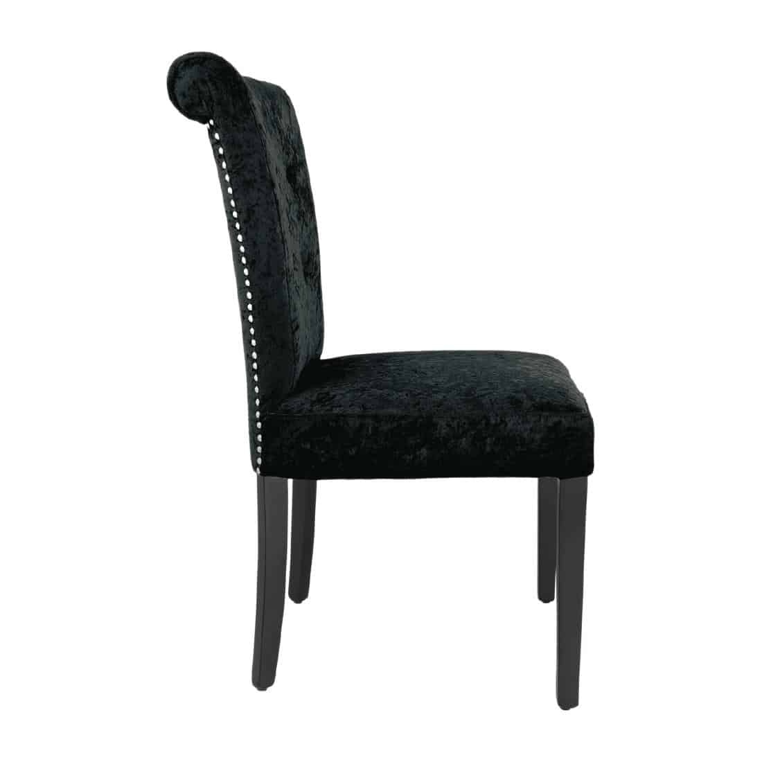 Bolero Black Crushed Velvet Dining Chair (Pack of 2) - Image 5