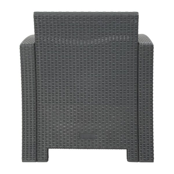 Bolero PP Armchair and Table Wicker Set Grey - Image 5