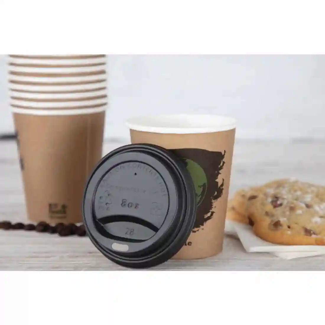 Fiesta Compostable Coffee Cup Lids 225ml / 8oz (Pack of 1000) - Image 5