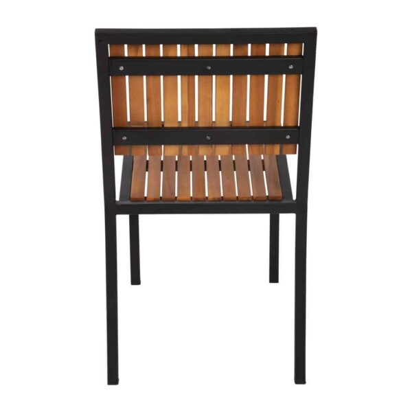 Bolero Steel & Acacia Side Chairs (Pack of 4) - Image 6