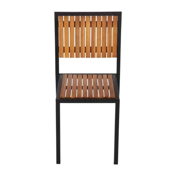 Bolero Steel & Acacia Side Chairs (Pack of 4) - Image 7