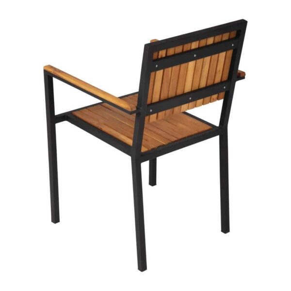 Bolero Steel & Acacia Armchair (Pack of 4) - Image 7