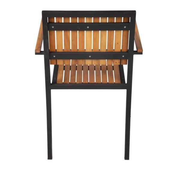 Bolero Steel & Acacia Armchair (Pack of 4) - Image 8