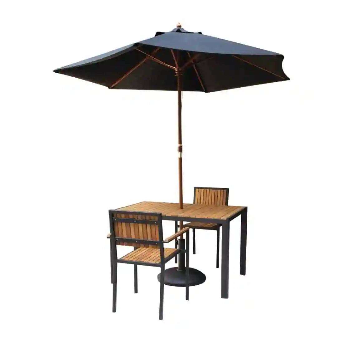 Bolero Steel & Acacia Armchair (Pack of 4) - Image 12