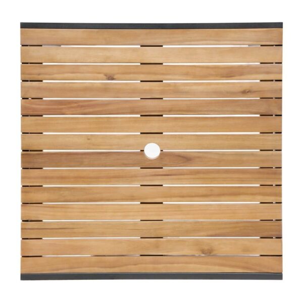 Bolero Square Steel and Acacia Table 800mm - Image 7