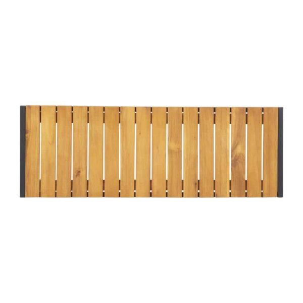 Bolero Rectangular Steel and Acacia Benches 1000mm (Pack of 2) - Image 6