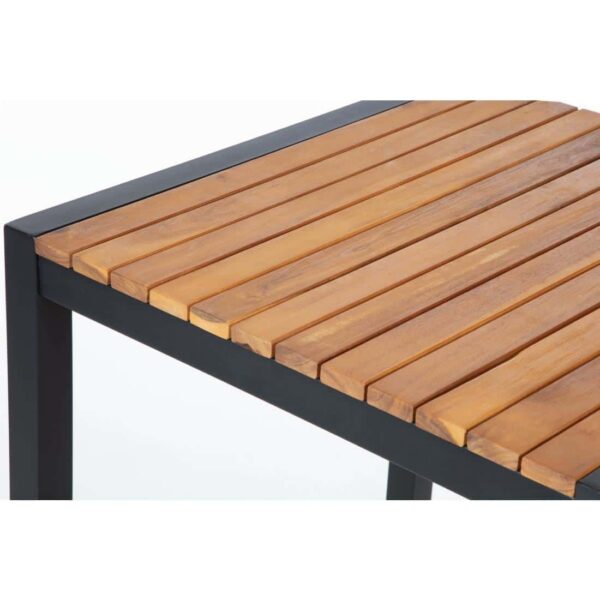 Bolero Square Steel and Acacia Bar Table 600mm - Image 5
